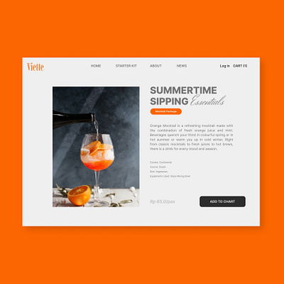 Viette - Beverage and Snacks Home Kit Website ui ui design ux web web design