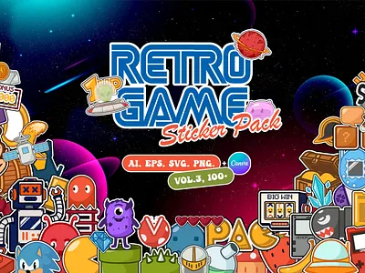 Retro Game Sticker Pack Vol.3 80s 90s concept design illustration nostalgia retro game retro sticker sticker sticker pack y2k