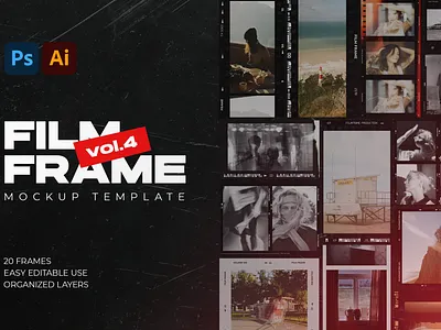 Film Frame Creator Vol.4 35mm film frame fuji mockup photography png polaroid realistic frame scene template