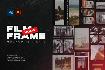 Film Frame Creator Vol.4 35mm film frame fuji mockup photography png polaroid realistic frame scene template