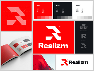 Realizm Brand Identity architectural brand identity branding clean design construction design letter r lettermark logo logo design logo design branding logodesign logogram minimal modern real estate visual identity