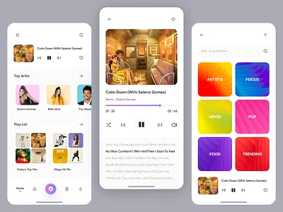 Music Streaming Apps album app clean design discover lyric mobile mobile app mobile deisign music music app music mobile app music player play player popular shot song