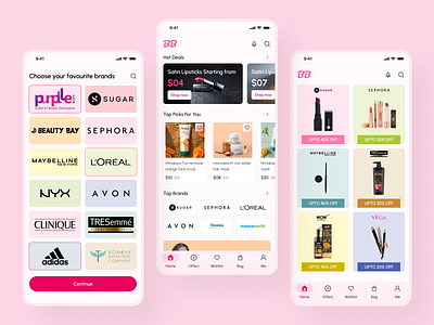 Skincare - Beauty products - Beauty clinic app app app design beauty beauty products clean ui cosmetics cosmetology design loreal minimal mobile app mobile app design pink purple salon salon beauty skin skin care sugar cosmetics uiux