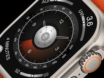 Watch Ultra Face Concept apple clock compass concept dial figma gui series8 sports time ui visual watc face watch ultra