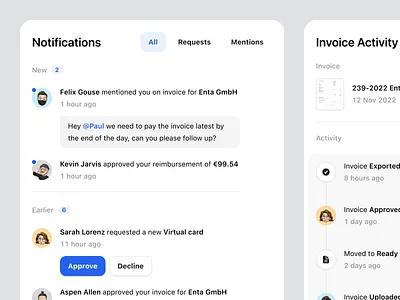 Activity Components activity components design experience interface notifications ui ux