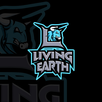 Living Earth - Gaming logo 3d angry blue color branding bull cartoon design dribbble gaming graphic design illustration logo mascot minimal moscot realistic logo sports trending vector