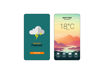 WEATHER APP app branding design graphic design illustration logo typography ui ux vector