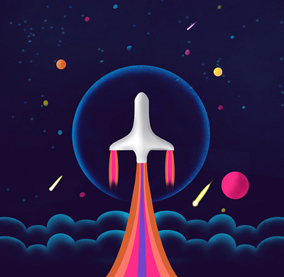 Digital Art - Space Rocket | Procreate art artist digital digital art digital artist digital space drawing drawing sk artz sornakumar