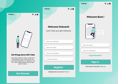 STARTING PAGE design figma graphic design login page logo mobile design sign in sign up todo list ui ux ux design