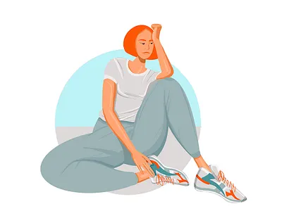 Sports Girl character design clothing design flat illustration graphic design gym wear illustration illustrations procreate sneakers sport sport illustration