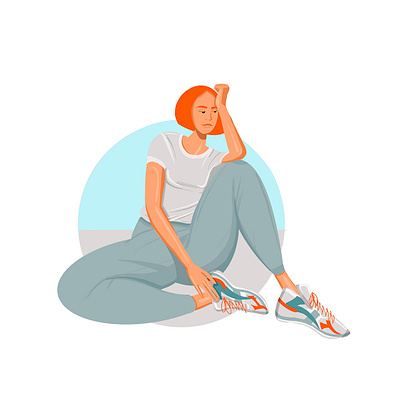 Sports Girl character design clothing design flat illustration graphic design gym wear illustration illustrations procreate sneakers sport sport illustration