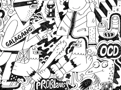 Lambo Graveyard art black and white collection doodle drawing hand drawn illustration nft pen