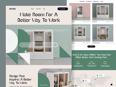 Intro Landing Page color coworking design landing page layout meeting room minimal office office space orix phone booth sajon typography web web design web3 webdesign website whitespace work