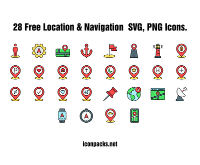 28 Free Location And Navigation SVG, PNG Icons. design free resources freebies icon icon pack icon set icons png icons svg icons vector