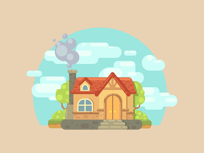 Fairytale house design drawn fairy graphic design house illustration illustrator painted ui vector web