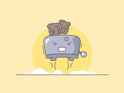 Cartoon toaster ai cartoon character design drawn figure graphic design illustration illustrator minimal person personage picture toaster ui vector web