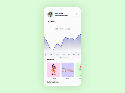 Calorie tracker app UI app daily ui minimal ui ux workout