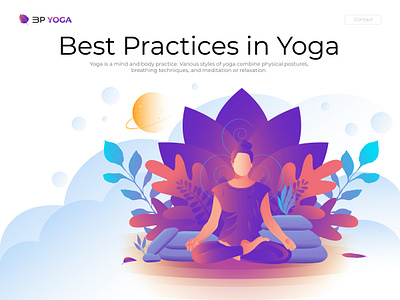 Yoga Website dribbble best shot illustration website yoga yoga website