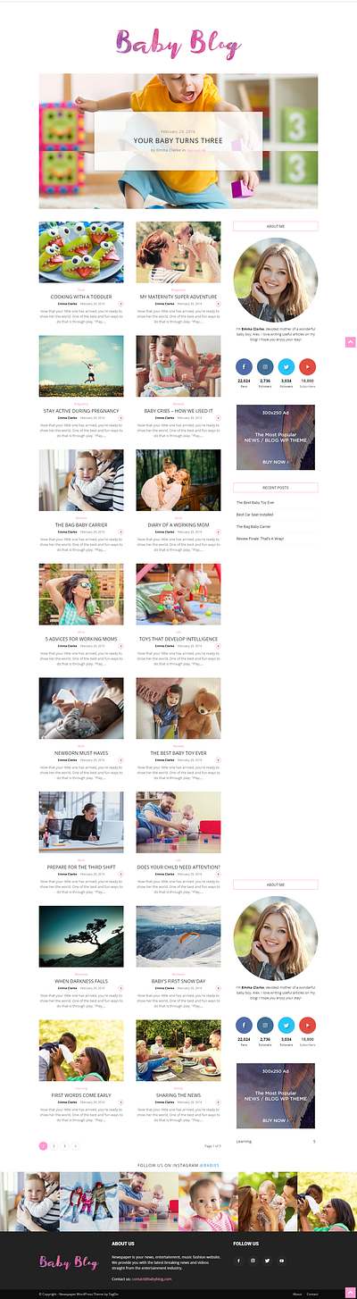 Baby Blog branding design graphic design seo ui ux webdesign