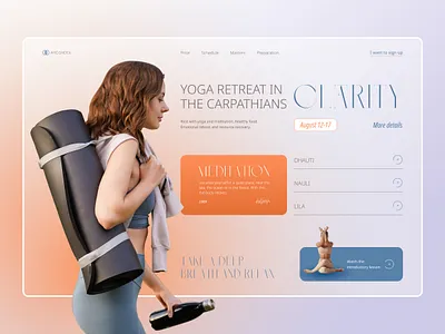 Yoga retreat, landing page design landing marketing pilates sport ui web website yoga