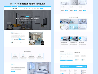 Resort Hub Hotel Booking UI Template design hotel booking house landing page real estate resort resort hub typography ui ui design ux uxui website