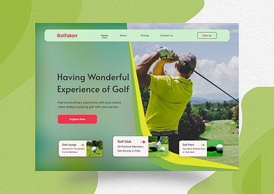 Golf Header Website design graphic design landing page ui web ui website