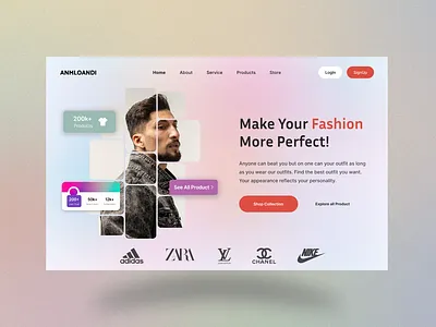 Fashion Store Website Header design graphic design landing page ui web ui website