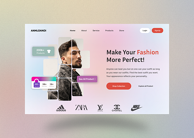 Fashion Store Website Header design graphic design landing page ui web ui website