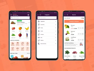 Grocery mobile application for Android | Ecommerce adobe xd application design ecommerce ecommerce mobile app grocery booking app items order app mobile app mobile app design mobile ui ui