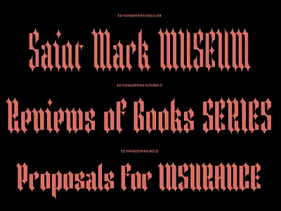 ED Hangerman blackletter branding calligraphy font font design lettering logo minimalist type type design typography