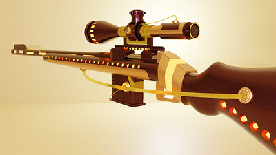 Sci-fi sniper 3d blender game art graphic design low poly prop sci fi scifi scifi sniper sniper