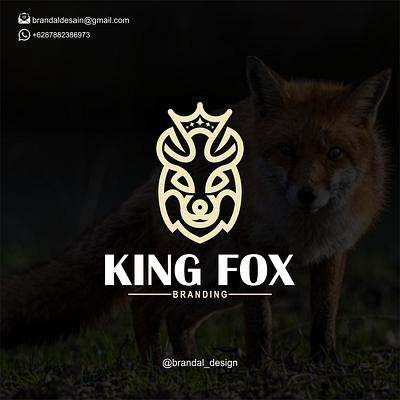 king fox logo concept branding design fox graphic design illustration king logo motion graphics typography ui ux vector