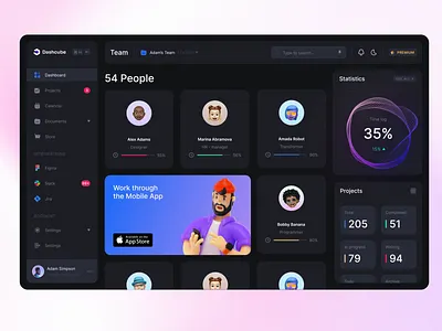 Team statistics after effects animation clean dashboard design desktop interface muzli numbers product progress sergushkin statistics team total ui ux web