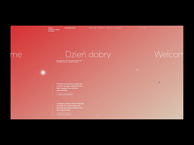 Poland Expo2020 Dubai – website animation design graphic design motion graphics typography ui ux web design website