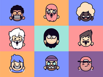 Avatars IV avatar branding character design figma funny game icon illustration logo ui vector