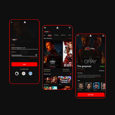 Exodus Cinema App app booking app cinema cinema app design mobile app mobile design showtime app ui ui ux ui ux design ux