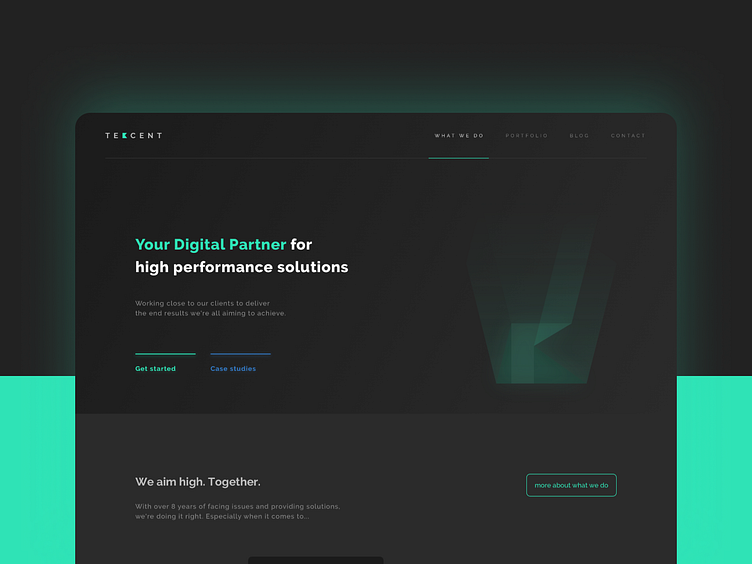Tekcent - Landing page by Bogdan Duma on Dribbble