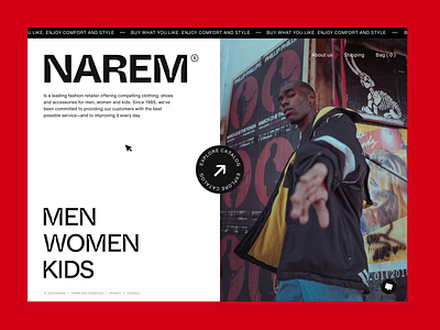 NAREM Sportswear / Hero Screen Concept animation black clothes design digitalbutlers inspiration minimal shop typography ui