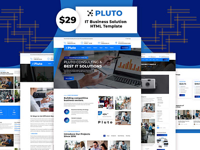 Pluto - IT HTML Template css design development html illustration information information technology it javascript logo technology ui web web development website