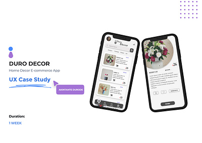 E-COMMERCE DECOR APP animation app branding casestudy clean design figma productdesign ui ux