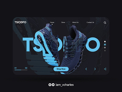 Tsiodfo Sneakers Landing Page UI Design brand brand design branding design graphic design illustration landing page design sneakers landing page design ui uiux ux vector web design