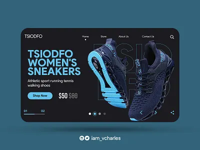 Tsiodfo Sneakers Landing Page UI Design brand brand design branding design graphic design illustration landing page design sneakers landing page design ui uiux ux vector web design