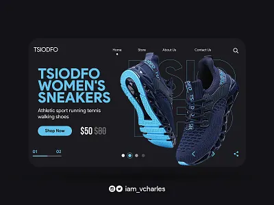 Tsiodfo Sneakers Landing Page UI Design brand brand design branding design graphic design illustration landing page design sneakers landing page design ui uiux ux vector web design