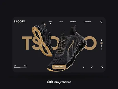 Tsiodfo Sneakers Landing Page UI Design brand brand design branding design graphic design illustration landing page design sneakers landing page design ui uiux ux vector web design