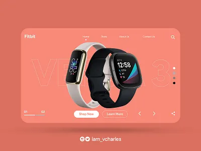Fitbit (Versa 3) Landing Page UI Design brand brand design branding design fitbit landing page design graphic design illustration landing page design ui uiux ux vector web design