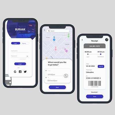 Bus ticket booking system app design app app design ui ux web design