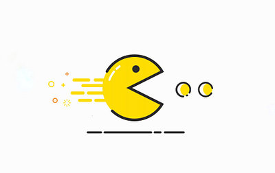 Pac-man! design illustration yellow