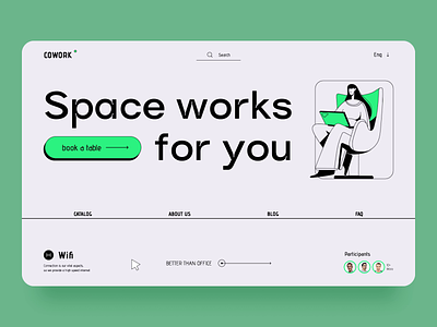 Landing | Cowork animated animation book booking coworking coworking space design desire agency graphic design landing landing page motion motion design motion graphics office site ui web web site website