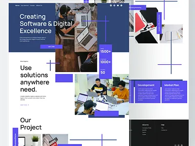 Haha Agency - Landing Page agency branding brutal clean company design digital marketing graphic design hero job landing page portofolio simple software studio ui ux website