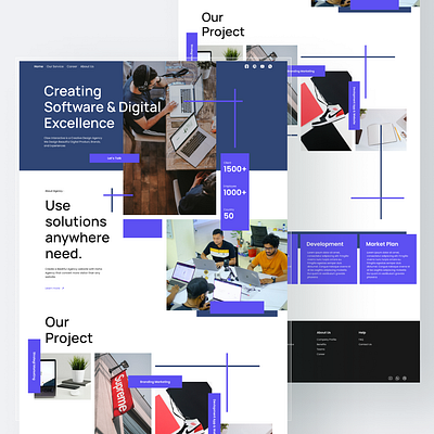 Haha Agency - Landing Page agency branding brutal clean company design digital marketing graphic design hero job landing page portofolio simple software studio ui ux website